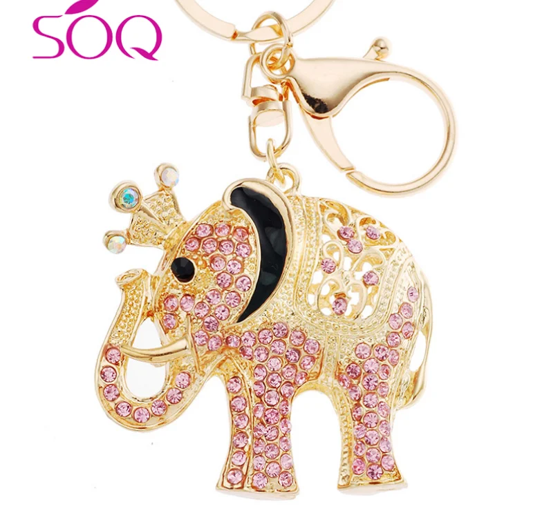 2019 new jewelry fashion colorful elephant shape keychain for