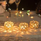 FREE shipping Small Gold Cylinder Glass Tea light Candle Holder for Office Table Decorative Centerpiece Gifts