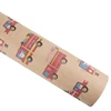 Cartoon Car Gift Wrapping Brown Kraft Paper Roll Christmas DIY Gift Paper