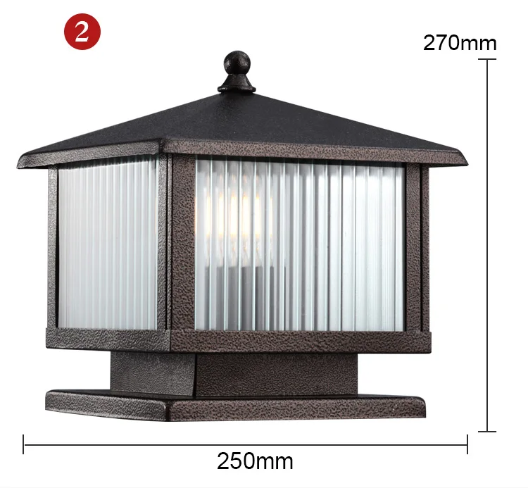 Classical Outdoor Lighting Fixtures Doorway Garden Stripe Glass Pillar Lights