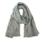 Best Selling cable Knitted Scarves Warmer Winter Scarves grey melange color for Men