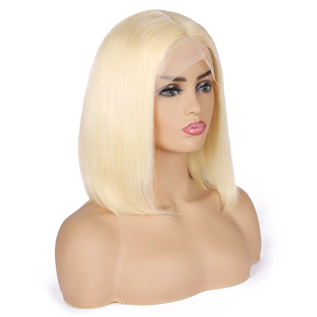 613 Honig Blonde Perücke Kurze Gewellte Bob Pixie Cut Voll Maschinell