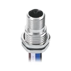 Finecables New Design M12 solder/crimp 5 pin male panel L code Hybrid Industrial connector ip67 for Automotive