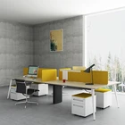 Commercial furniture high quality modern design steel desk frame white table top 4 person office desk workstation