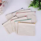 Pouch Custom Cotton Zipper A4 Document Pouch Plain Small Cotton Canvas Zipper Pouch