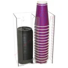 coffee shop cup storage soda cup dispenser wall mount acrylic coffee cup holder