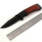 Knife Outdoor Camping Self-defense Tools Wooden Splicer Handle With Back Clip Portable Folding Knife