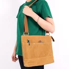 Custom Unisex Mid Size waxed canvas Messenger Shoulder Bag