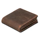 Crazy Horse Genuine Leather Men RFID Wallets For Man Short Purse With Zipper Pocket Cowhide Male Purses Card Wallet