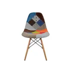 Modern Luxury Wood Patchwork Fabric Restaurant Dinning Dining Room Chair For Sale