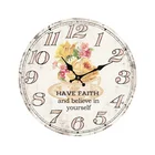 SHABBY CHIC MDF WOODEN ROUND WALL CLOCK HOME GOODS WALL DECOR