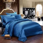 Solid Color Luxury Silk Bedding Set 4pcs for Gift Twin size