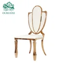 Hotel Furniture gold stainless steel king and queen design luxury wedding chair