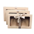 Custom ribbon box underwear, pajamas, socks, scarf, bra gift kraft box packaging