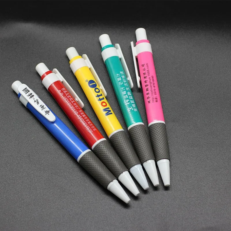 Wholesale Custom Logo Advertising Ballpoint Pen Simple Press Design with Plastic Material for Stationery Supplies and Gifts