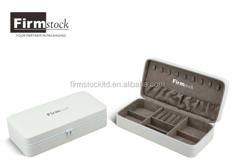 custom white leather travel jewelry gift box luxury jewelry ring