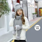 Women knitted winter hats jacquard knitted scarf, hat & glove sets
