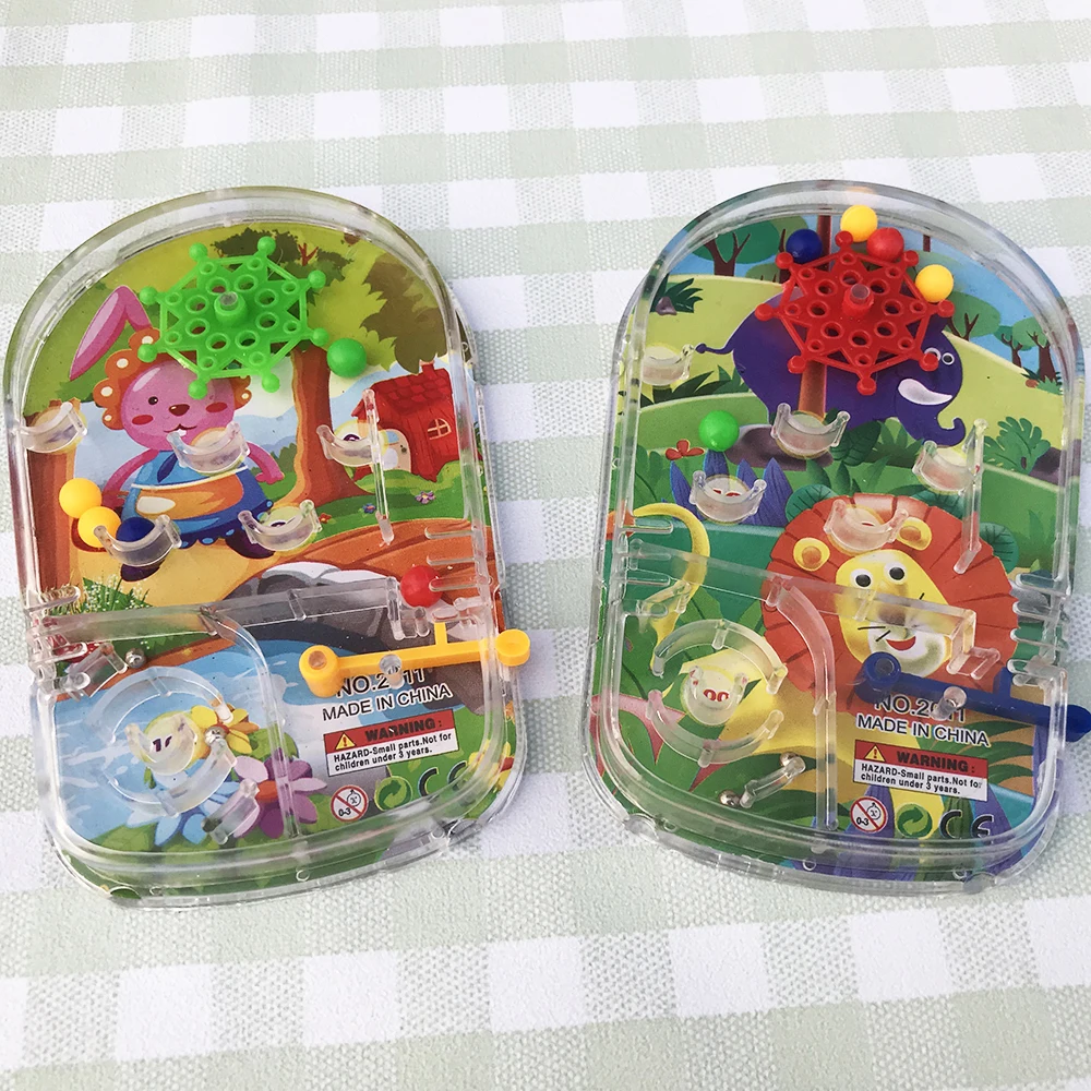 Promotional gift kids custom design paper card background mini plastic maze pinball game toy