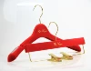 custom red velvet plastic clothes hanger wedding dress antislip hanger with slip