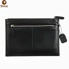 Pebble premium leather envelop clutch wristlet handbag with zipper