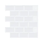 Wall 12"x12" Pure White Subway Wall Tile Peel N Stick Wall Tile Stick On Kitchen Backsplash DIY Waterproof