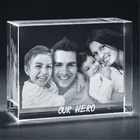Family Crystal Family 3D Photo Engraving Cube Rectangular Cuboid Full Body 3D Photo Crystal