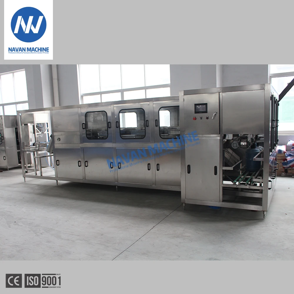 Automatic 5 Gallon Plastic Barrel Water Filling Machine Brush Cap Capping Production Line for Juice Bottles Core PLC Components manufacture