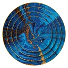 New Design European Creative Blue Painting Ceramic Fine Bone China Tableware Dinner Plates Dinnerware Sets for Decor