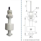 PP Liquid Water Level Sensor Horizontal Float Switch White