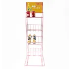 4 Layers Red Metal Wire Multipurpose Metal Display Storage Racks Shelf Shelves Stands
