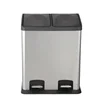 Hot Sale 24L Two Compartment Foot Pedal Bin Stainless Steel Waste Basket/Trash Can for Kitchen