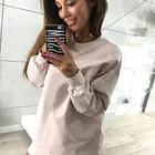 Sexy 2020 Fashion Temperament Sexy Round Neck Casual Long Sleeve Tops Casual FOR Womens