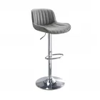 Modern PU Leather Bar Stool Kitchen Height Adjustable Bar Chairs With Chromed Base