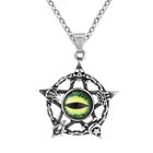 YIDING Latest Fashion religious circle pentagram stainless steel jewelry pendant Evil eyes Necklace for men