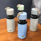 Portable Glass Water Bottles with Glass Water Cup 350ML Capacity in BPA free material