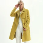 Excellent quality most fashionable yellow fur coat womens winter long coat