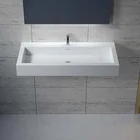 Modern Cabinet Basin Artificial Stone Solid Surface Bathroom Wall Hung Wash Basin PW80