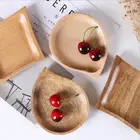 Creative plate wood dinner serving dishes Japanese irregular Tableware Feeding Wooden Baby Plate