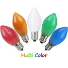 C7 Christmas Incandescent Bulbs Indoor and Outdoor String Light Ceramic Christmas Colored Replacement Bulbs, 5 Watt