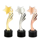 Promotional Gift Metal Big Gold Star Trophy and Cups with Black Base
