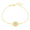 Poliva Vogue Custom Jewellery Evil Eye Fashion Cz Gold Plated Cuff Bracelets 18K Bracelet Silver 925
