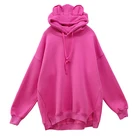 New style pink cute plus size clothing Rabbit ears Long warm sweatshirt hoodie women