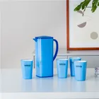 Modern style custom logo home goods multi-colored water pitcher plastic water jug with cups