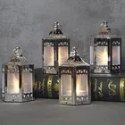 christmas decor metallic moroccan plastic Mini Holographic Stars Lanterns with warm white led