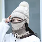 Designer turban fashion jacquard women knitted winter hats and scarf