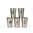 12oz 16oz BPA Free Stackable Coffee Travel Stainless Steel Metal Pint Cups with Logo