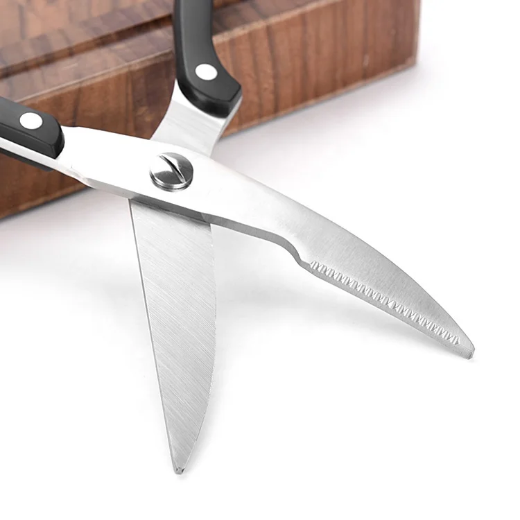 Asiakey Strong Kitchen Shear Stainless Steel Poultry Fish Chicken Bone Scissors