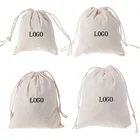 Personalized Colorful custom logo printed canvas cotton drawstring bag with double string