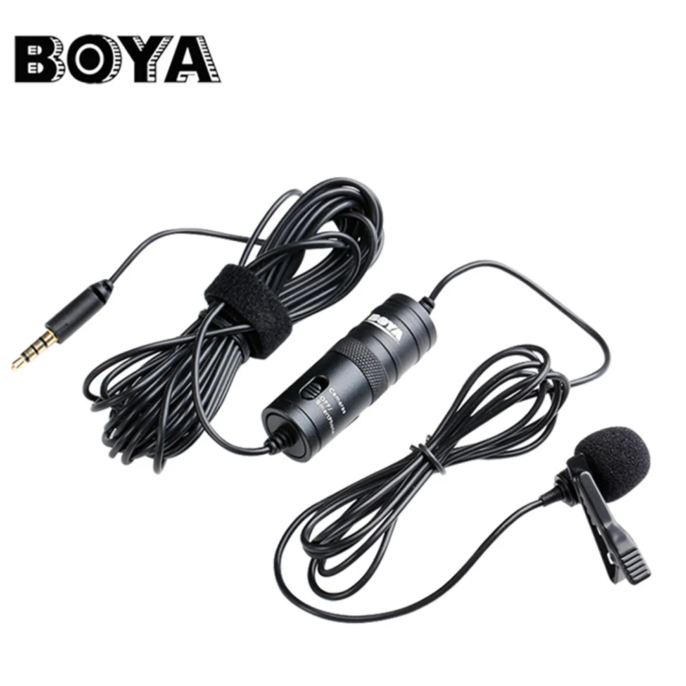 BOYA BY-M1 6m clipsable Micro Cravate 3.5mm omnidirectionnelle Micro À Condensateur pour Smartphone SONY Canon Nikon DSLR