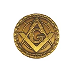 Round shaped custom masonic soft enamel metal Arts Crafts challenge coin